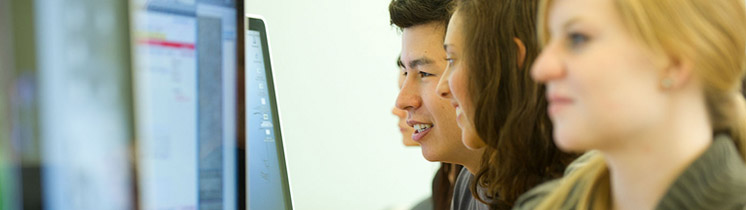 Students looking at computer screens