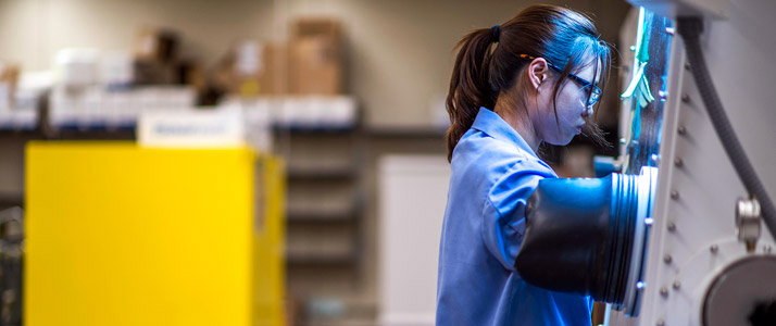 Lady in lab