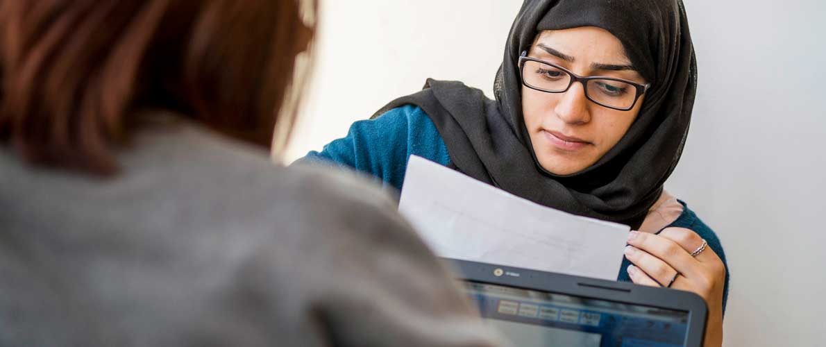 Ladies studying