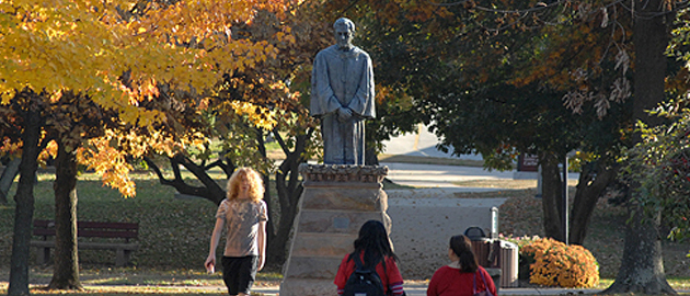 Image of students walking on campus 