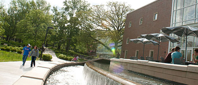 students outside Morris Library