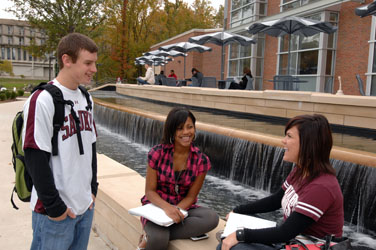 happy students on campus